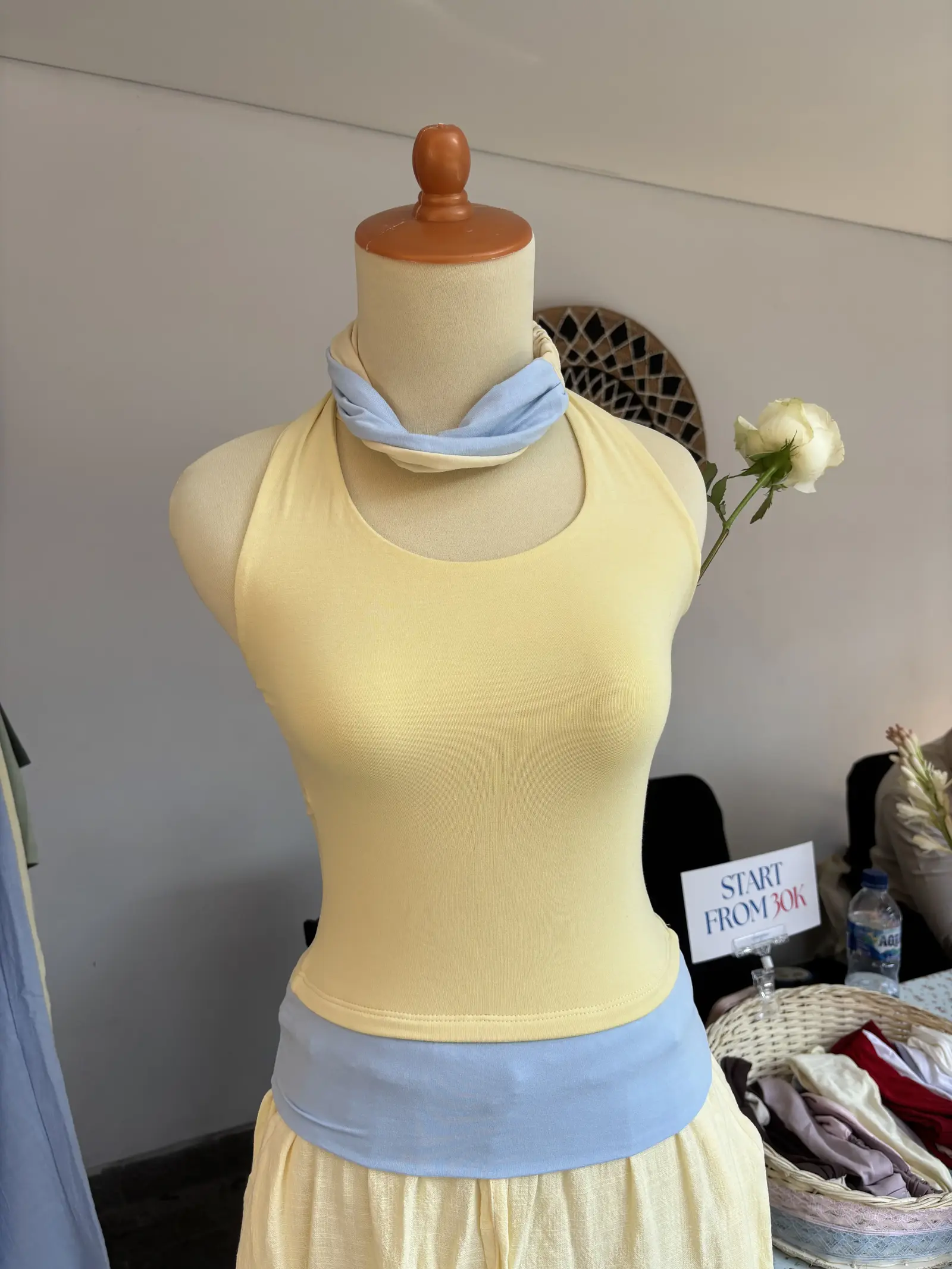 Halter Neck in Butter Blue, product view